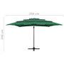 Voir la diapositive 6 : VIDAXL Parasol de jardin a 4 niveaux avec mat en aluminium vert