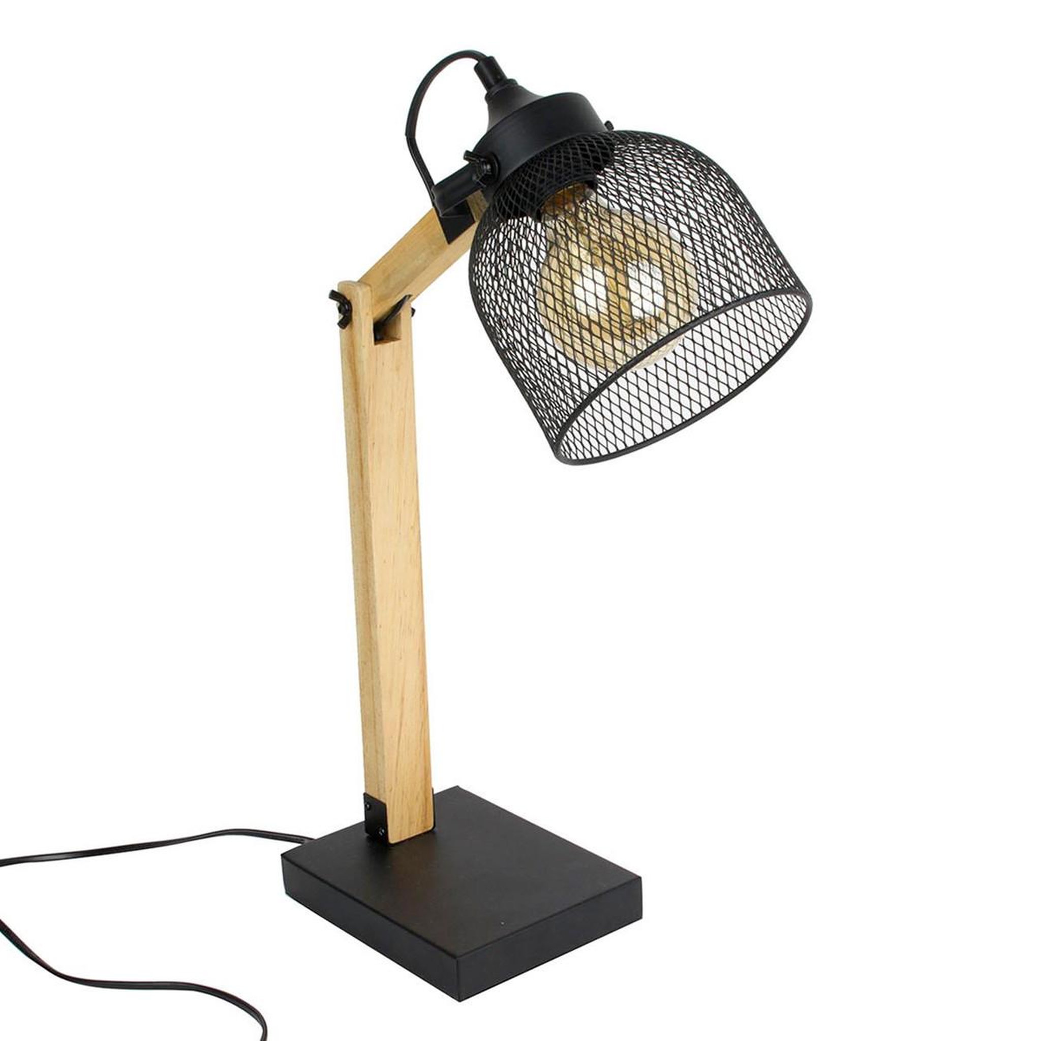 The Home Deco Factory Lampe de bureau articulée  grille  38cm naturel & noir