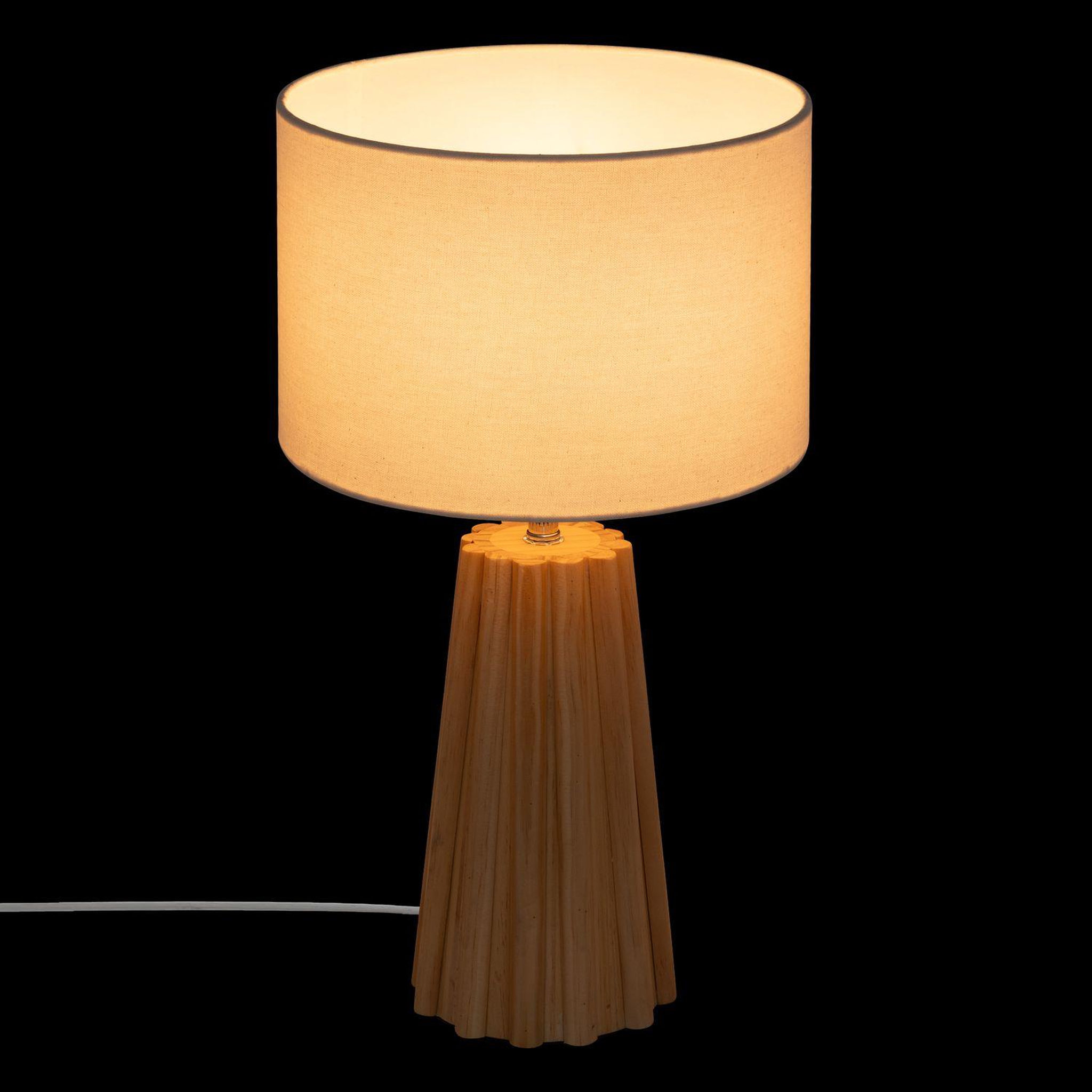 Voir la diapositive 6 : ATMOSPHERA Lampe à poser en bois adon - h. 53 cm - beige