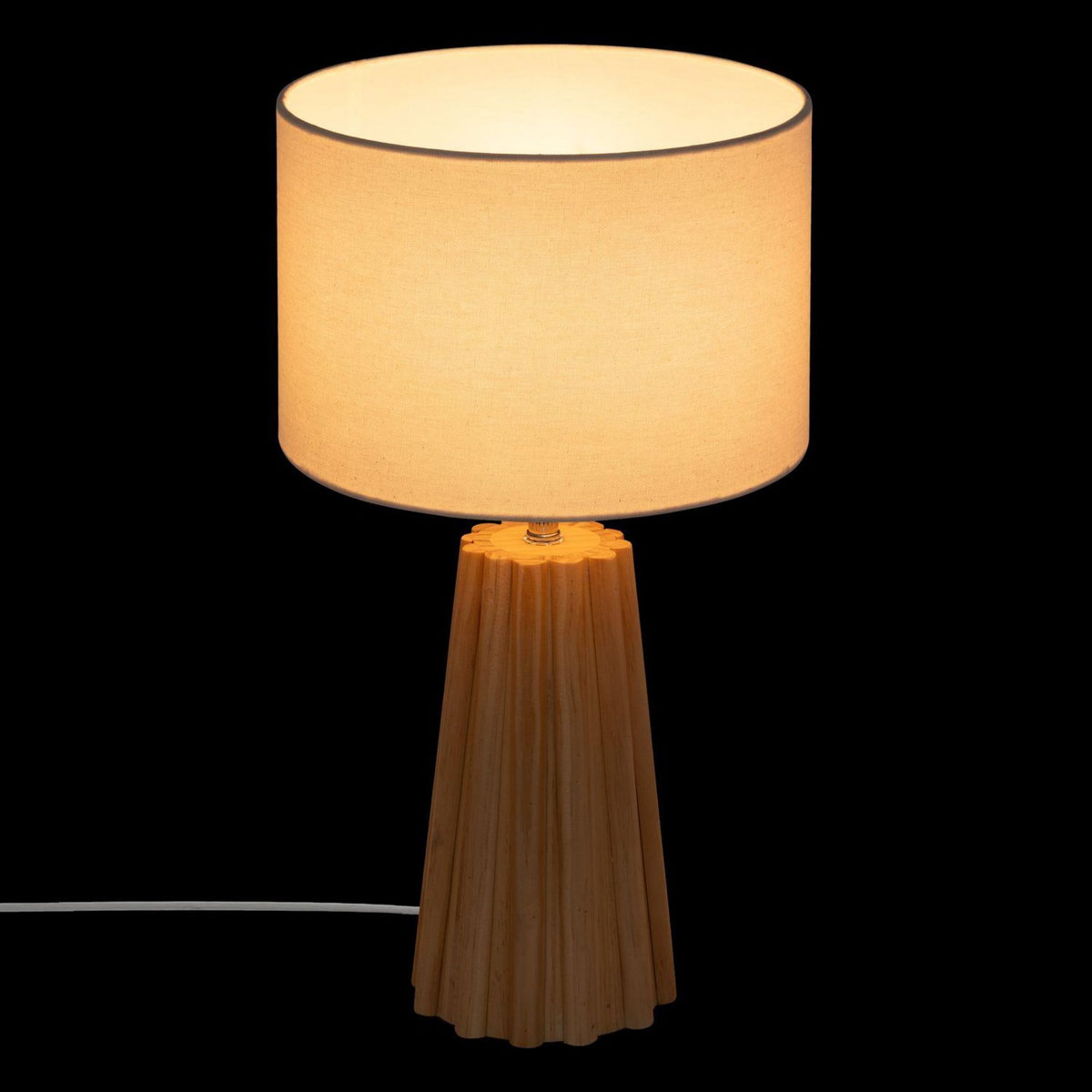 ATMOSPHERA Lampe à poser en bois ADON - H. 53 cm - Beige