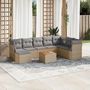 Voir la diapositive 1 : VIDAXL Salon de jardin avec coussins 9 pcs beige resine tressee