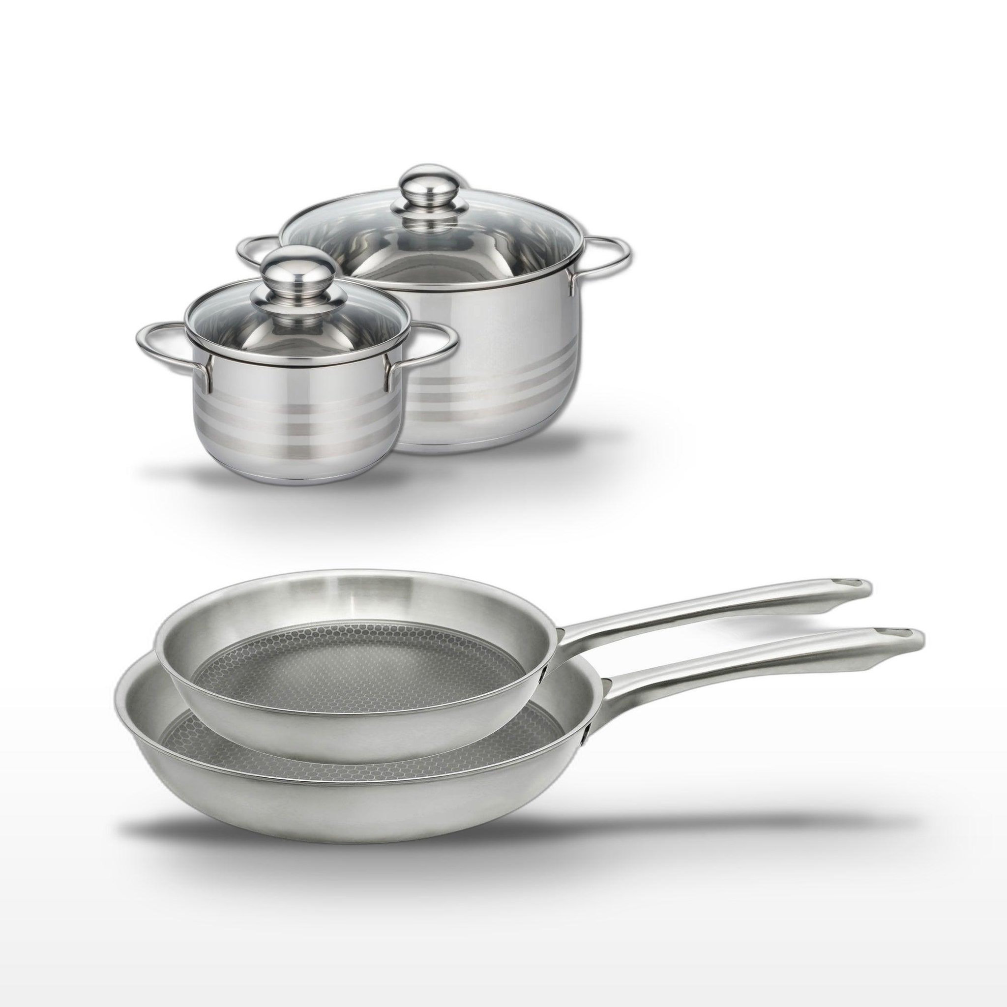 ELO Lot de 2 poêles 24/28cm et 2 faitouts 16/20cm elo relief passion