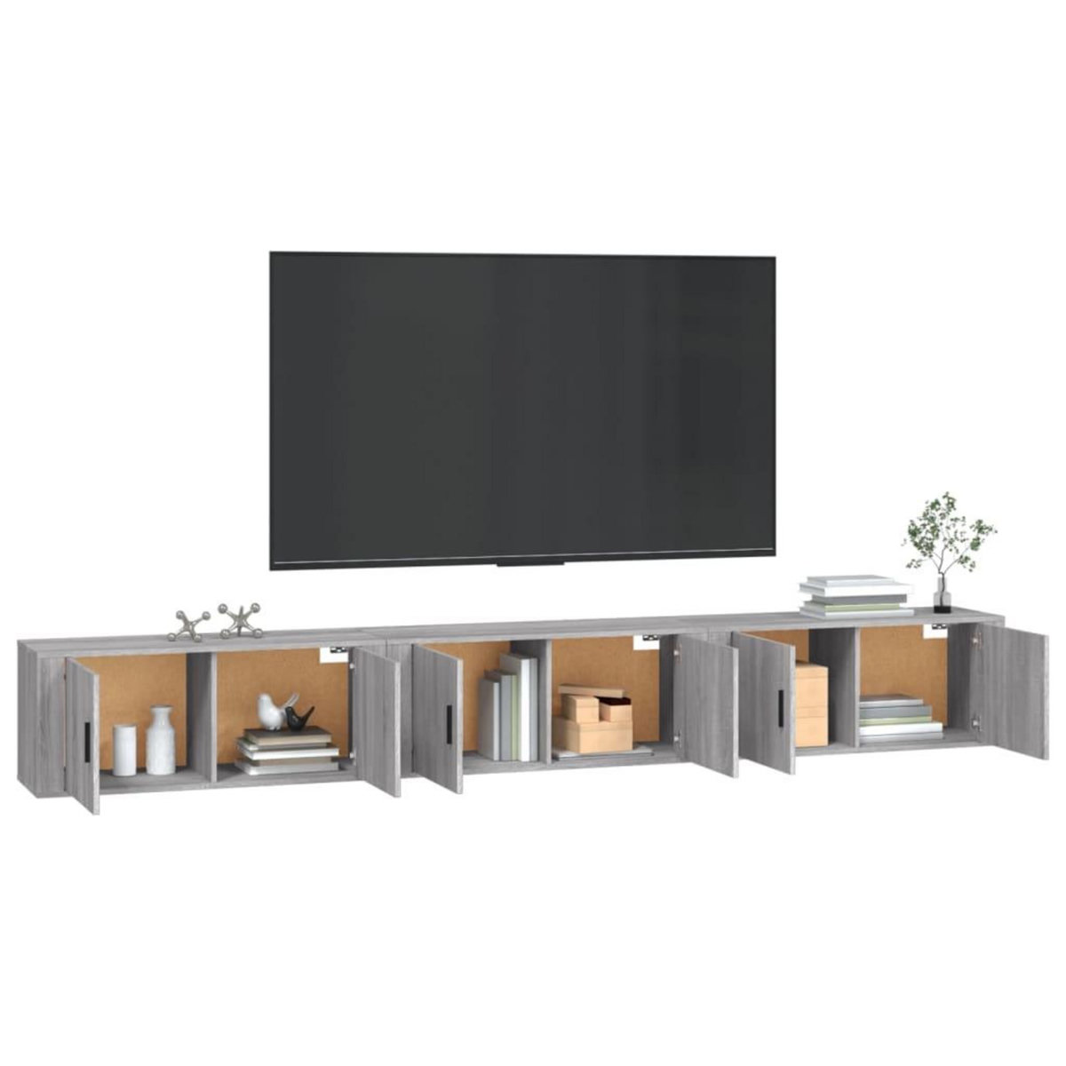 VIDAXL Meubles TV muraux 3 pcs sonoma gris 100x34,5x40 cm