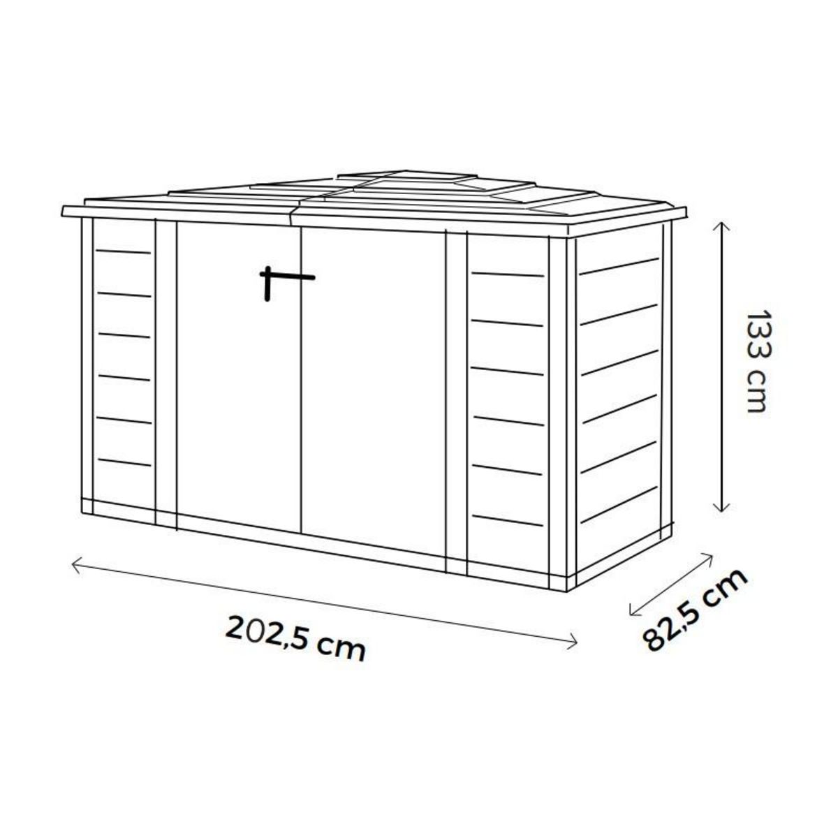 Coffre de rangement jardin rangement à vélo résine - 1930L - Beige et marron clair - BOX EVO 200