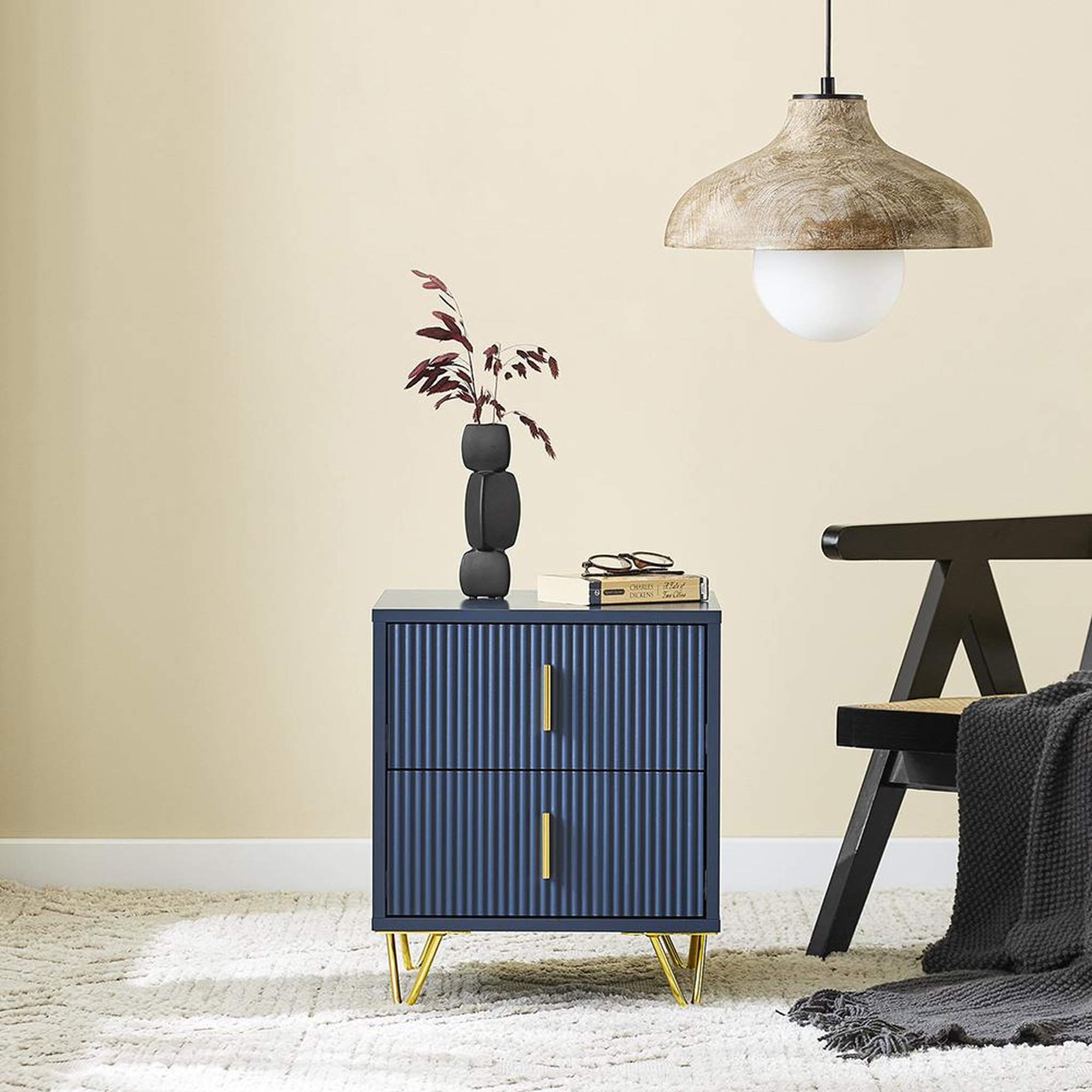 Voir la diapositive 5 : SOBUY SoBuy - Table De Chevet à deux tiroirs - Moderne - FBT115