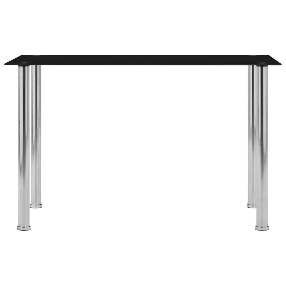 VIDAXL Table a manger Noir 120x60x75 cm Verre trempe