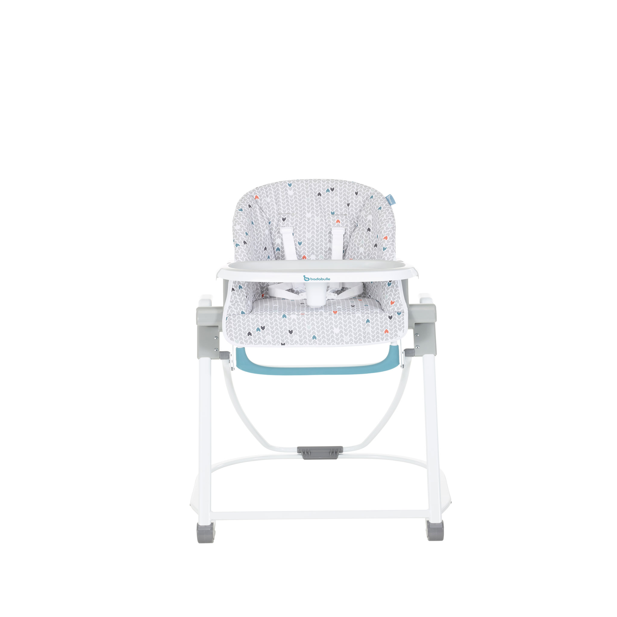 Voir la diapositive 1 : BADABULLE Chaise haute compacte chevrons grise 
