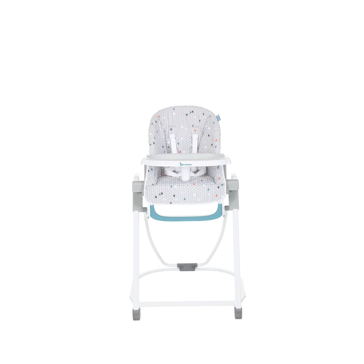 BADABULLE Chaise haute compacte chevrons grise 