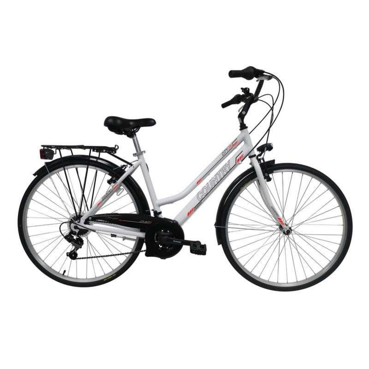Vélo VTC 28'' Femme Rigide Alu  Country  - Fourche rigide - 21 vitesses - Dérailleur Shimano - Freins V-brake