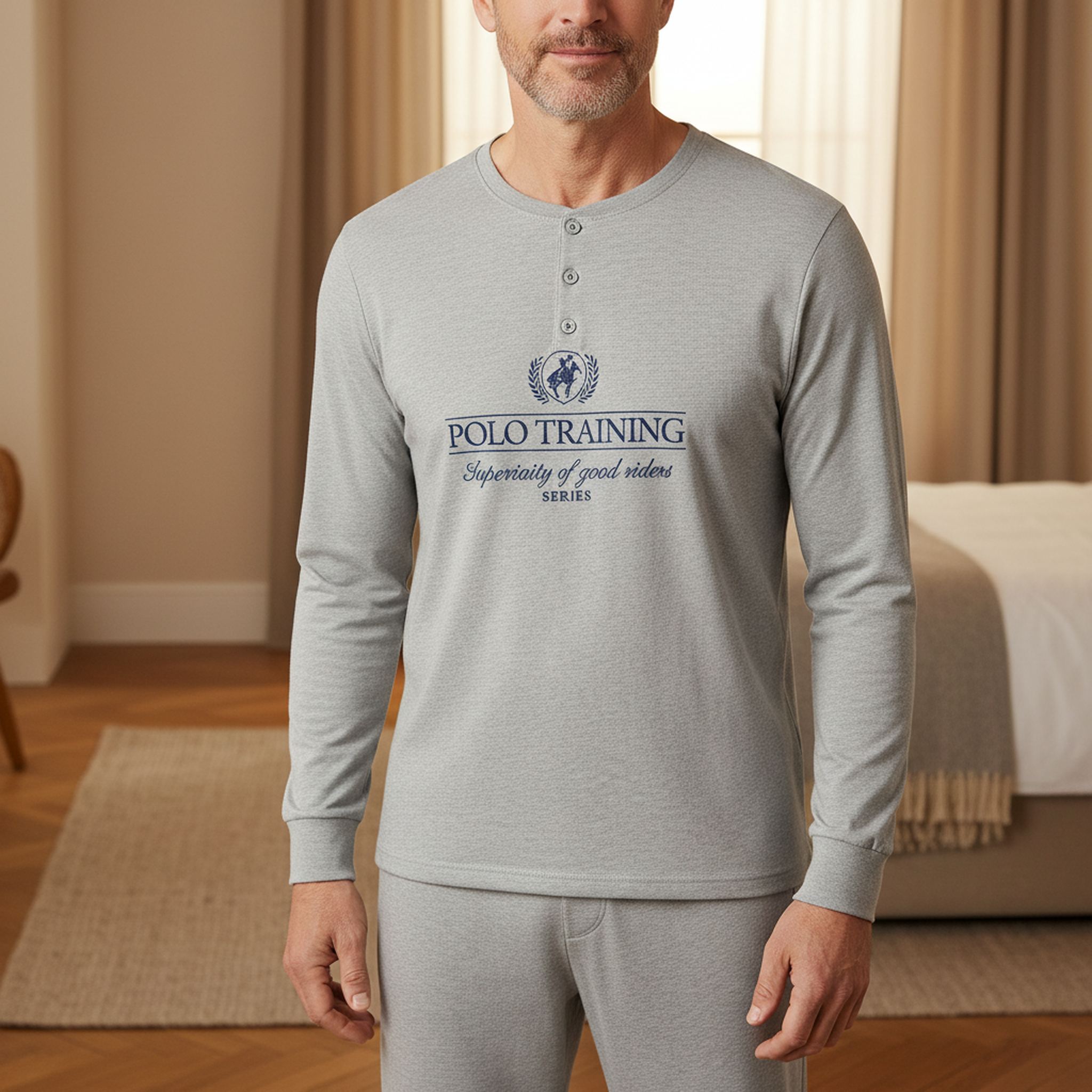 Voir la diapositive 2 : OZABI Ozabi pyjama homme doublé polaire print brodé