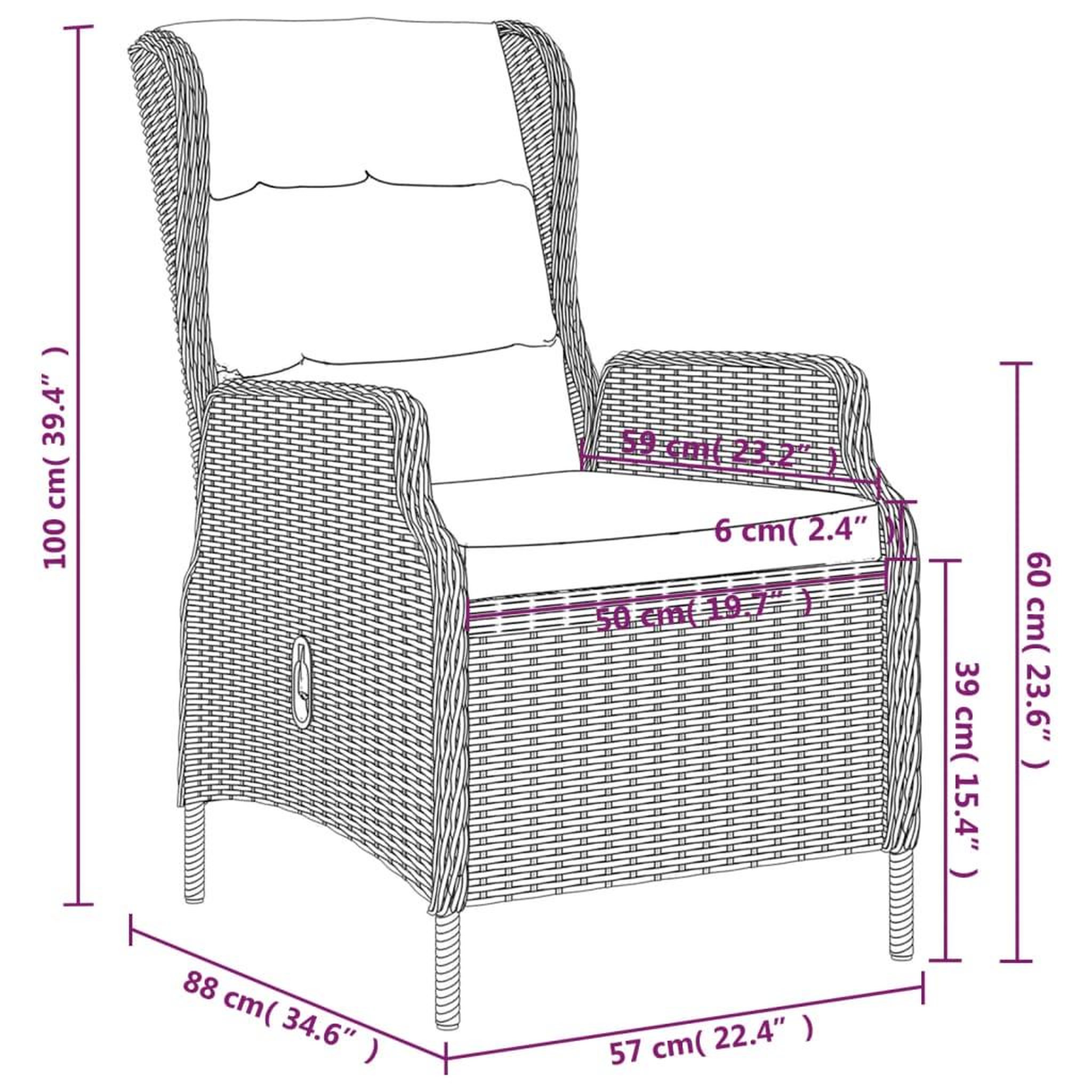Voir la diapositive 6 : VIDAXL Ensemble a manger de jardin 5 pcs Gris fonce