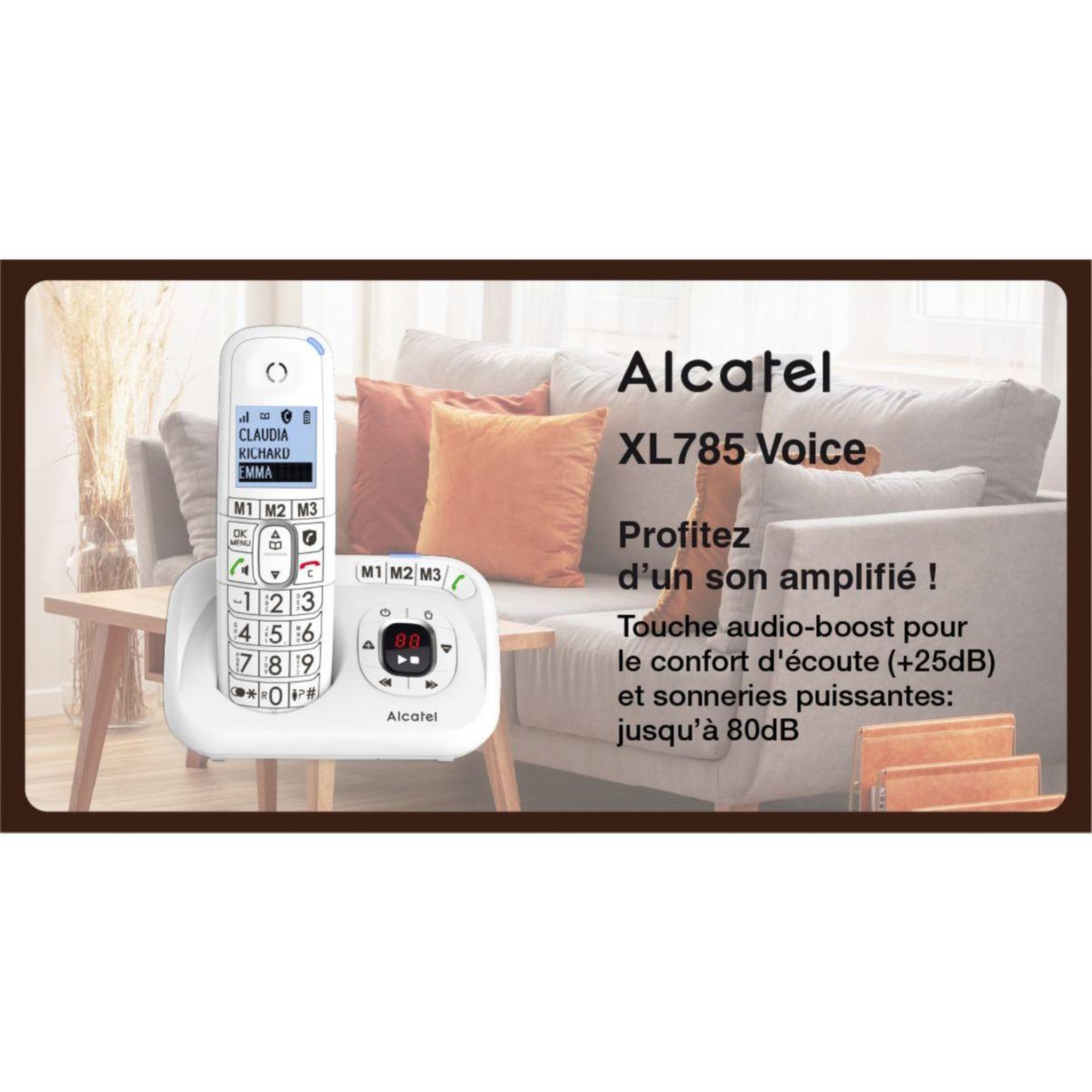 Voir la diapositive 5 : Alcatel Téléphone sans fil xl785 voice trio blanc