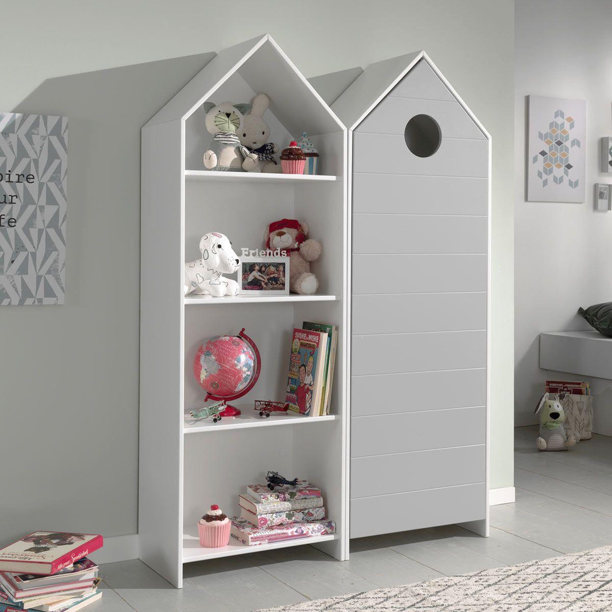 Paris Prix Pack - étagère & armoire 4 niveaux  casami  171cm blanc & gris