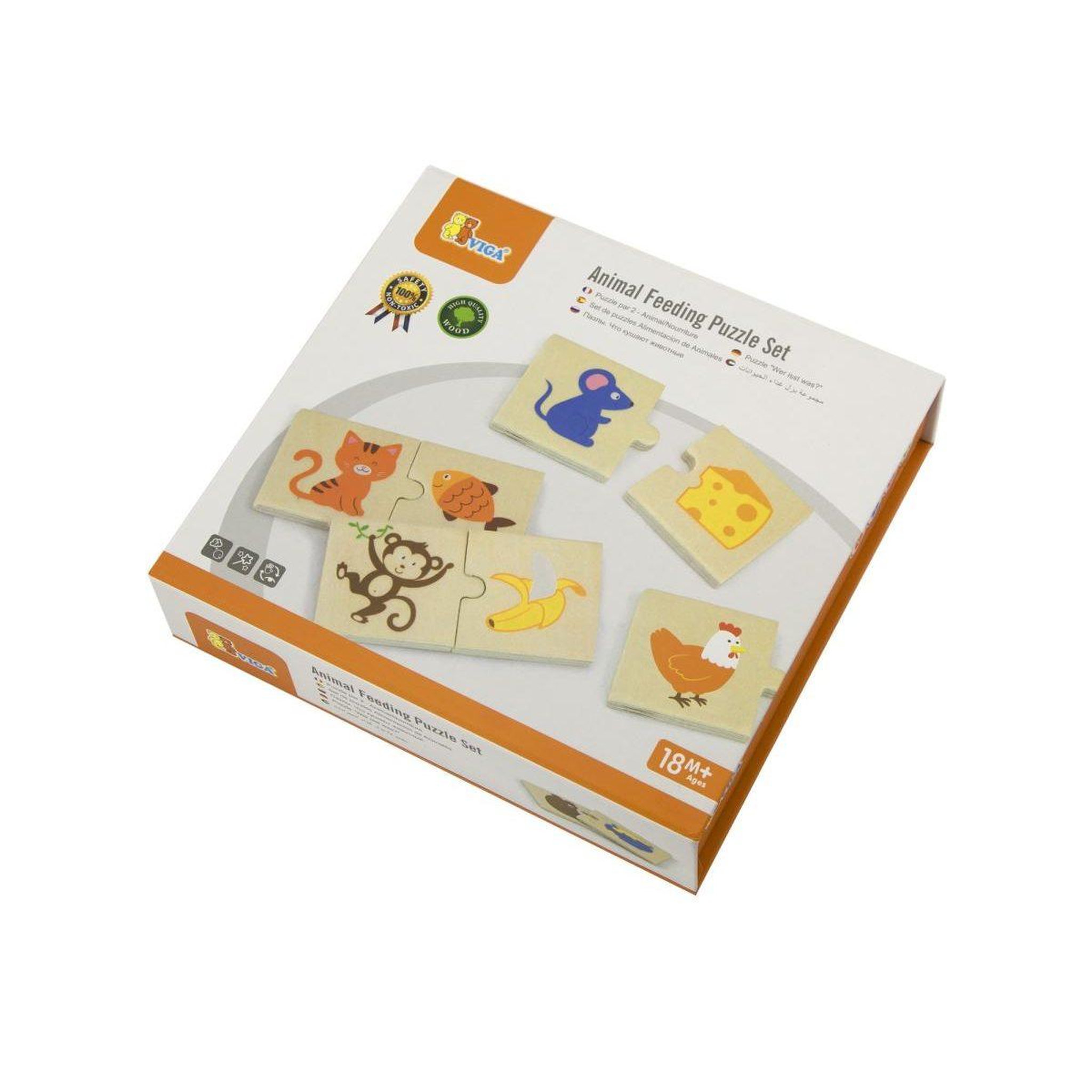 Voir la diapositive 2 : VIGA Puzzle en bois  51607 - nourris les animaux, 24 pièces