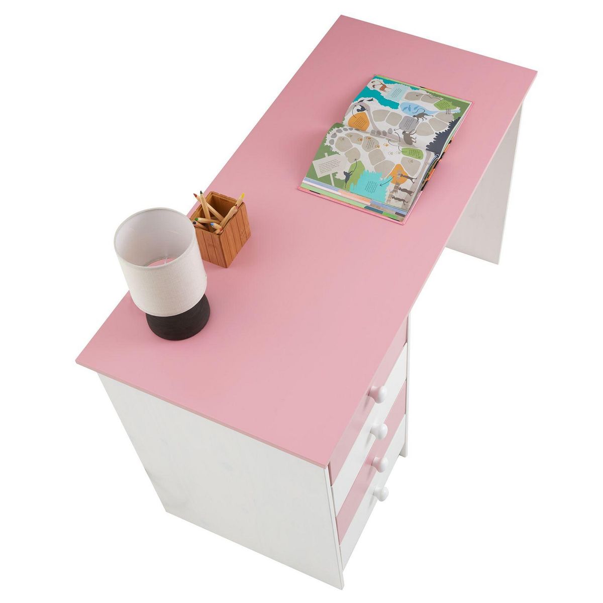 IDIMEX Bureau en pin ARNE avec 4 tiroirs