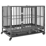 VIDAXL Cage pour chiens avec roues Acier 92x62x76 cm