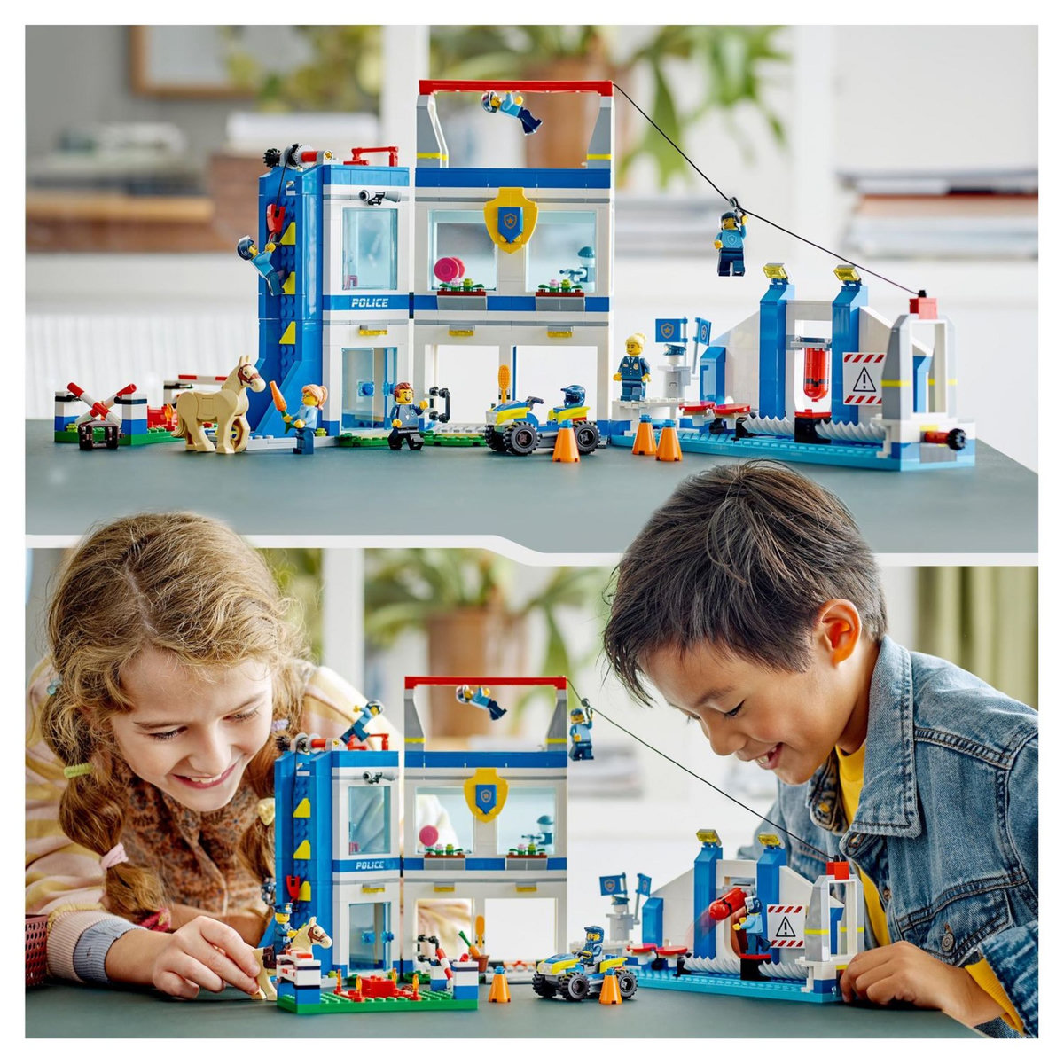 LEGO City 60372 Le centre d'entrainement de la police, avec Course d'Obstacle, Figurine de Cheval, Jouet Voiture, et Minifigurines Policiers, Enfants 6 Ans