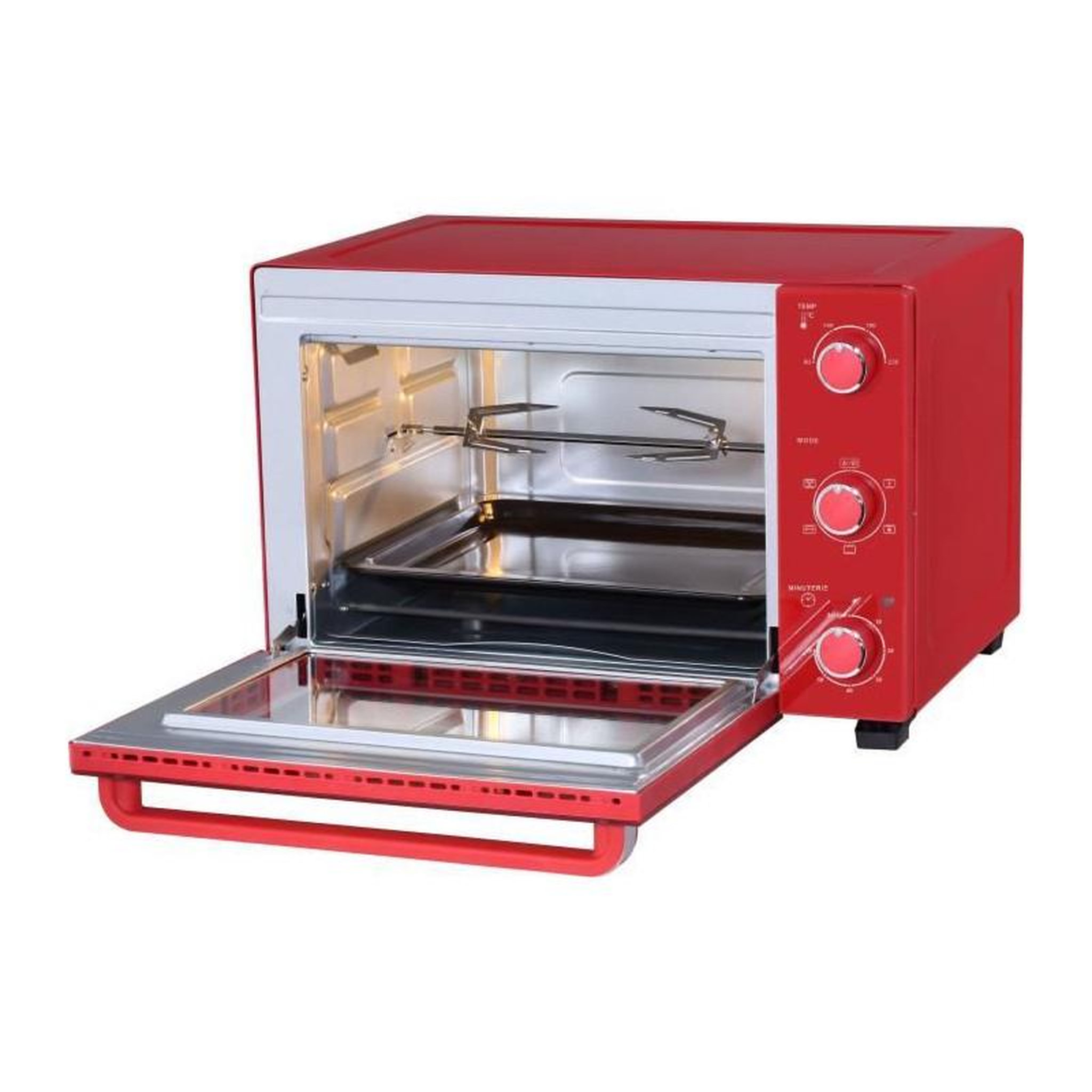 Voir la diapositive 3 : CONTINENTAL EDISON CONTINENTAL EDISON CEMF35R - Minifour electrique 35L rouge  - 1500W - Rotissoire, Convection naturelle