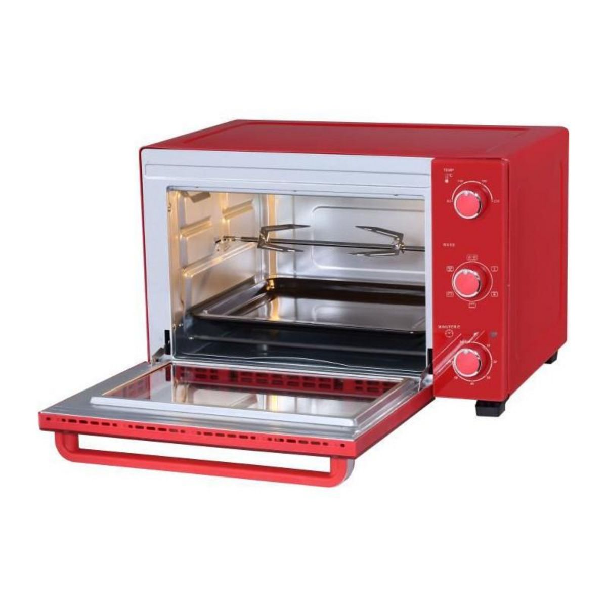 CONTINENTAL EDISON CONTINENTAL EDISON CEMF35R - Minifour electrique 35L rouge  - 1500W - Rotissoire, Convection naturelle