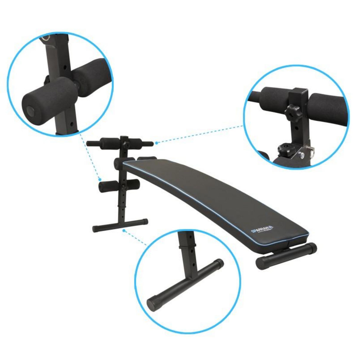 SPARRAW Banc de Musculation APOLLON Appareil de fitness multifonction avec Hauteur d'inclinaison réglable - Charge max 110Kg
