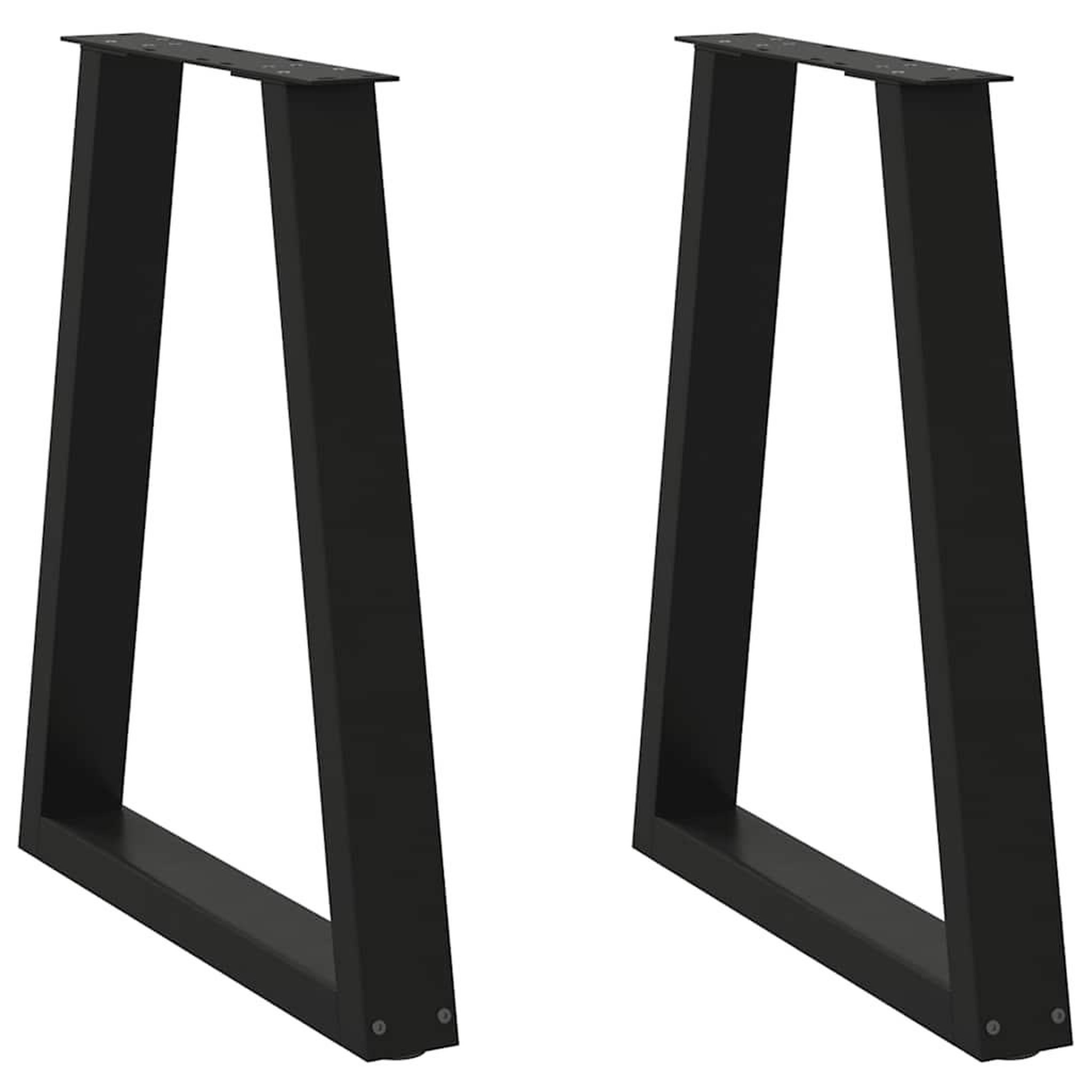 VIDAXL Pieds de table basse forme de V 2 pcs noir 60x(72-73) cm acier