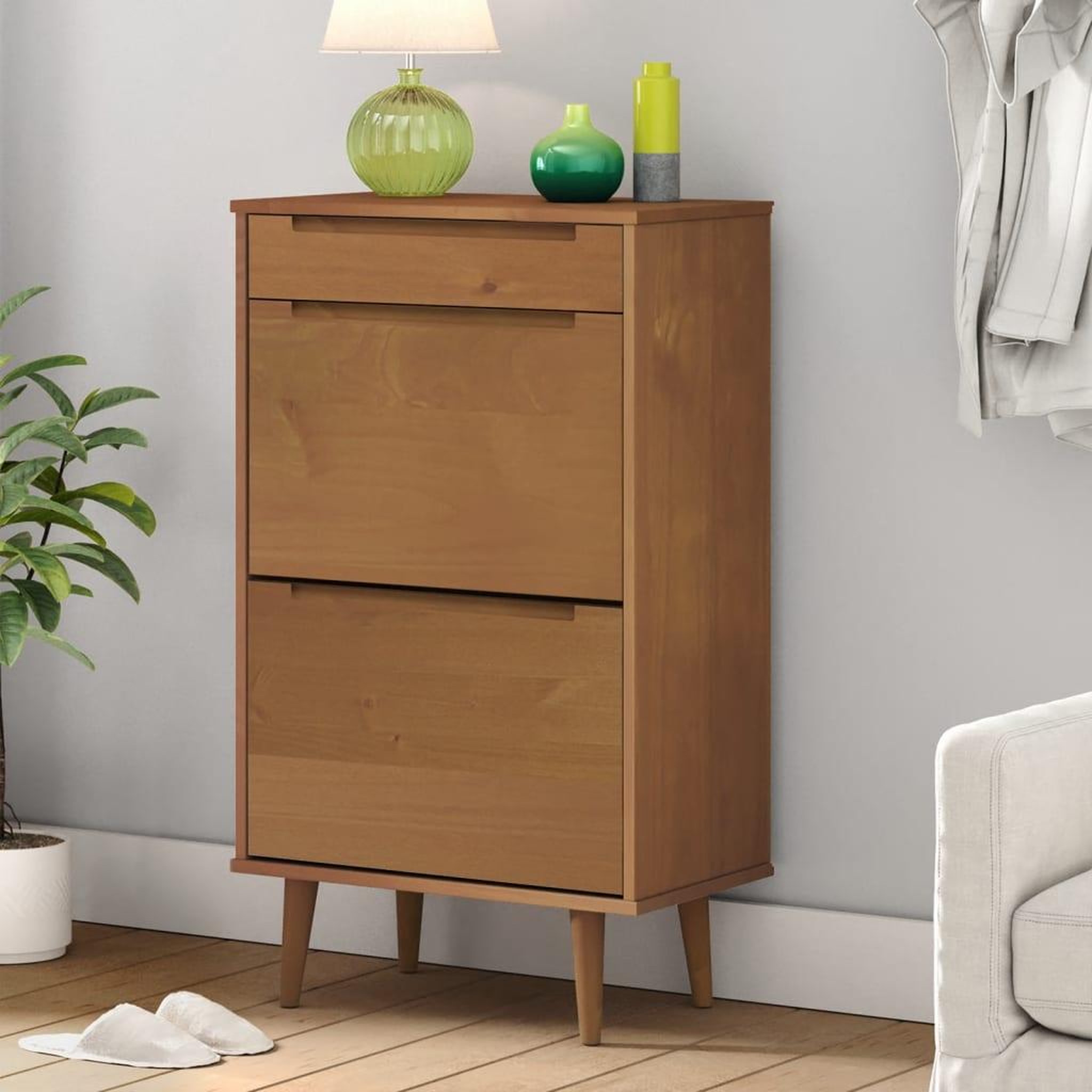 VIDAXL Armoire a chaussures MOLDE Marron 59,5x35x103 cm Bois de pin