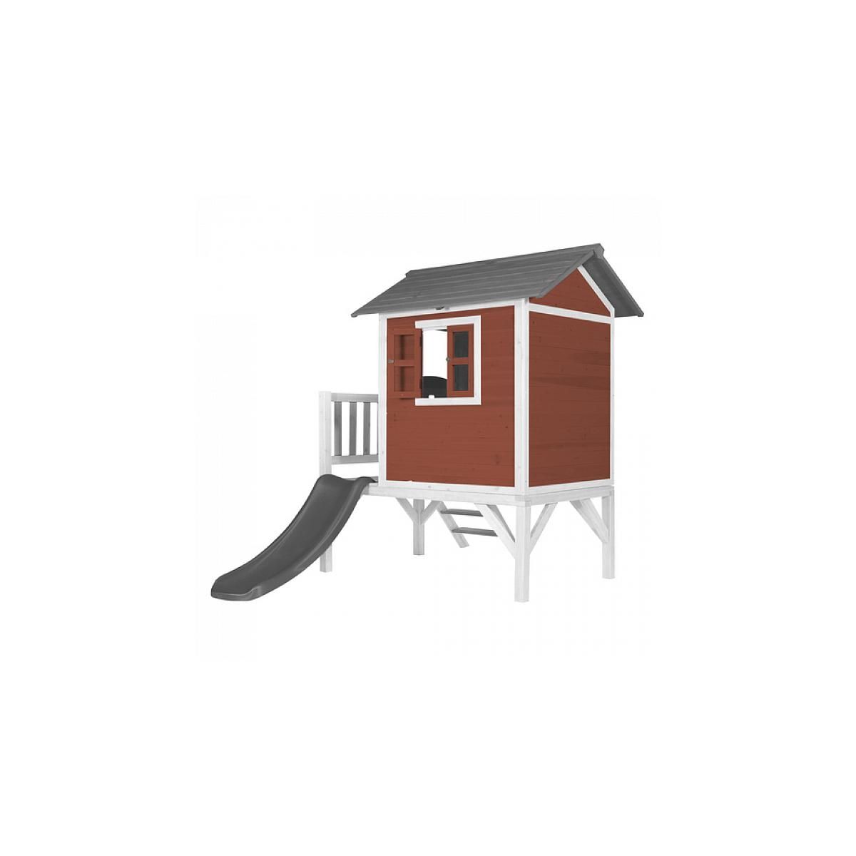 Axi House AXI Beach Lodge XL Maisonnette Scetinavian rouge Toboggan Gris