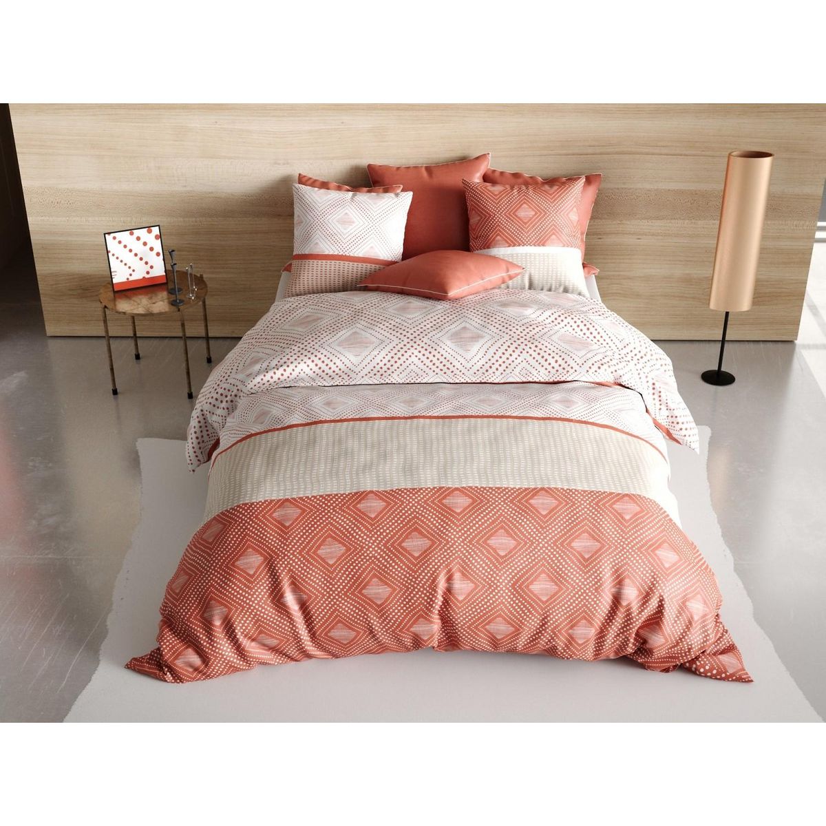 ATELIER DU COTON Parure housse de couette 100% coton 57fils kayle