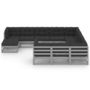 Voir la diapositive 2 : VIDAXL Salon de jardin 11 pcs avec coussins Gris Bois de pin massif