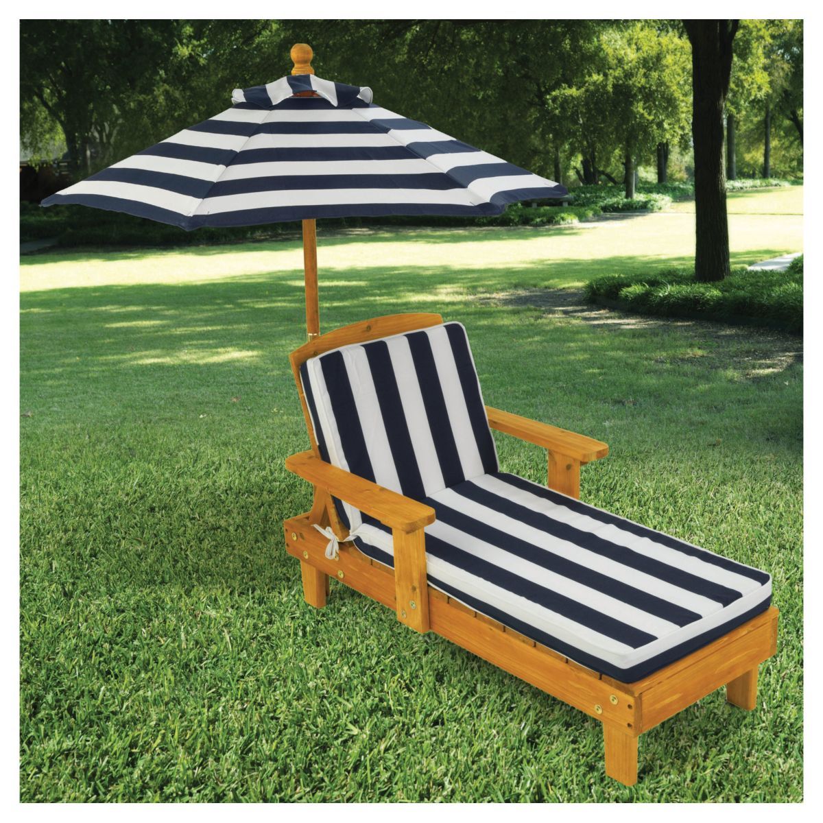 Kidkraft Bain de soleil pour enfant avec parasol - Rayé bleu et blanc
