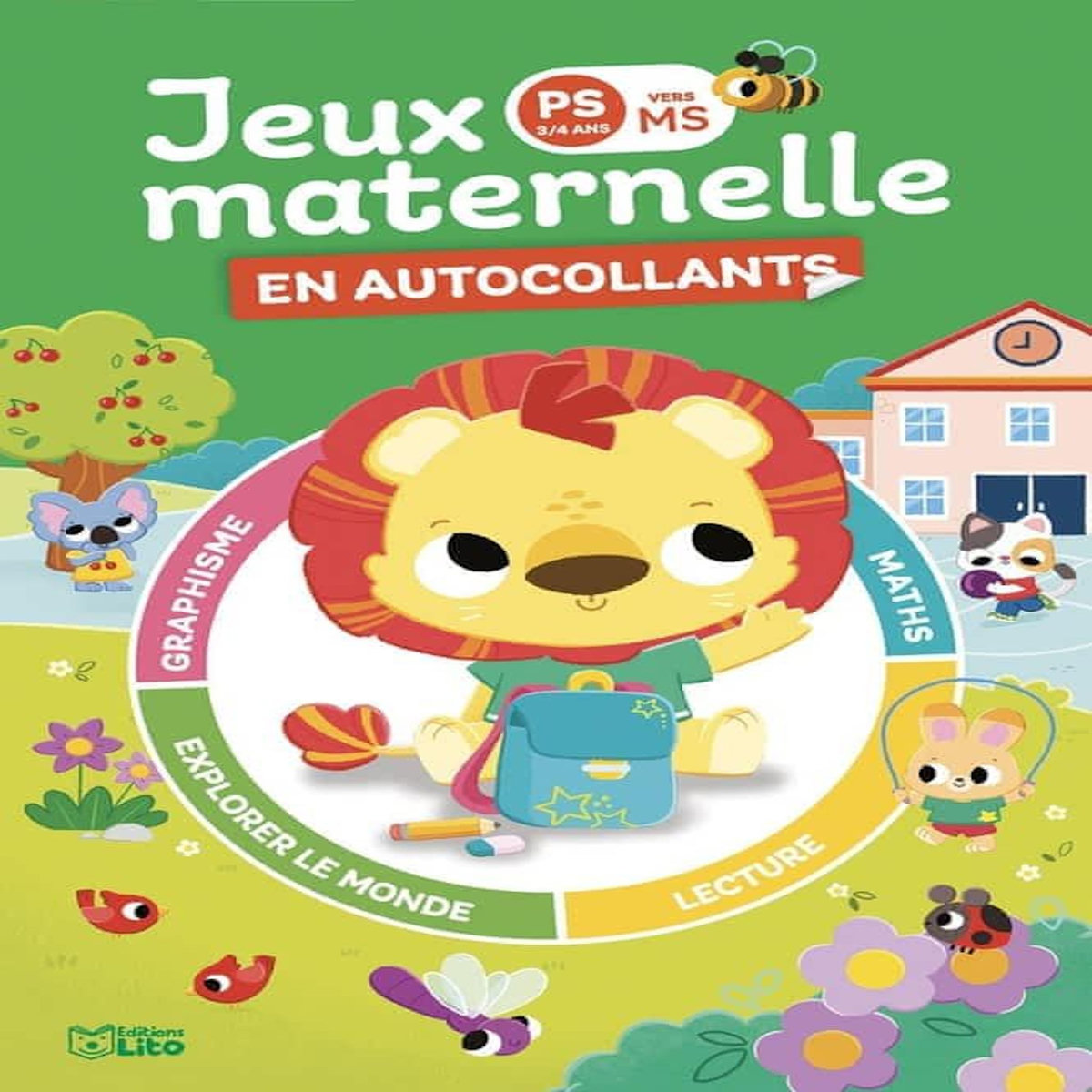 JEUX MATERNELLES EN AUTOCOLLANTS LION. PS VERS MS, Lorho Marie-Christine
