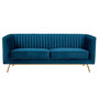 Voir la diapositive 1 : Rendez vous déco Canapé 2 places en velours bleu foncé-Gatsby