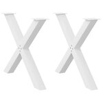 VIDAXL Pieds de table a manger forme de X 2 pcs blanc 90x(72-73) cm