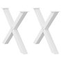 Voir la diapositive 1 : VIDAXL Pieds de table a manger forme de X 2 pcs blanc 90x(72-73) cm