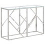 Voir la diapositive 1 : VIDAXL Table console argente acier inoxydable et verre trempe