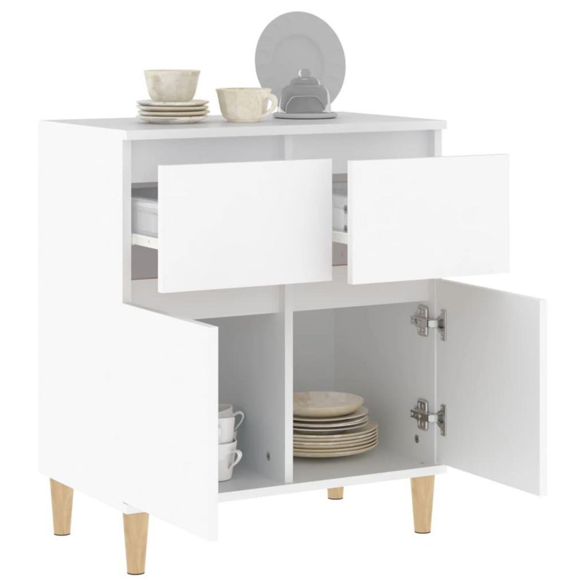 VIDAXL Buffet Blanc 60x35x70 cm Bois d'ingenierie