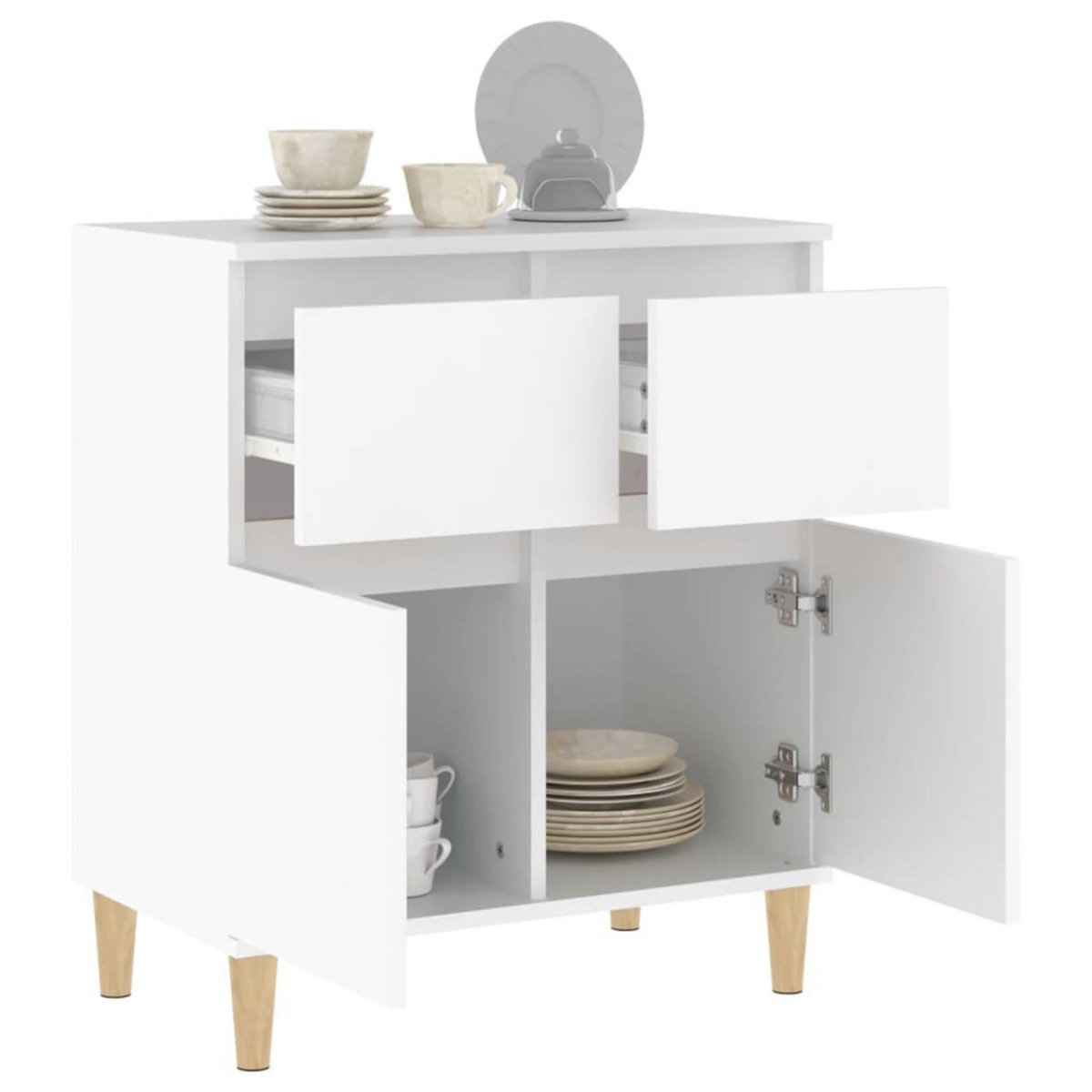 VIDAXL Buffet Blanc 60x35x70 cm Bois d'ingenierie