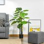 Voir la diapositive 2 : HOMCOM HOMCOM Arbre artificiel plante artificielle monstera H.1,2 m tronc branches lichen feuilles de tortue grand réalisme pot inclus
