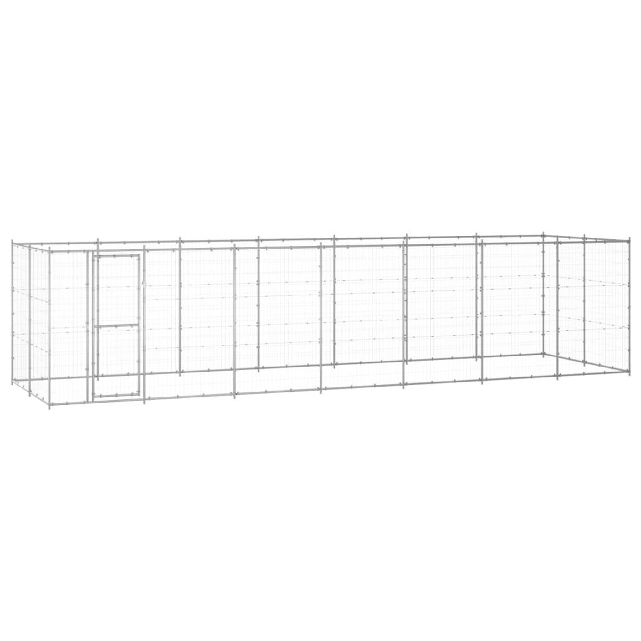 VIDAXL Chenil exterieur Acier galvanise 16,94 m²
