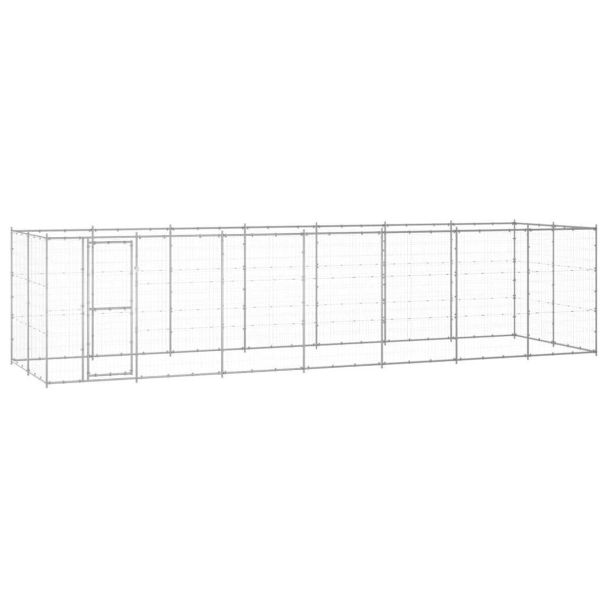 VIDAXL Chenil exterieur Acier galvanise 16,94 m²