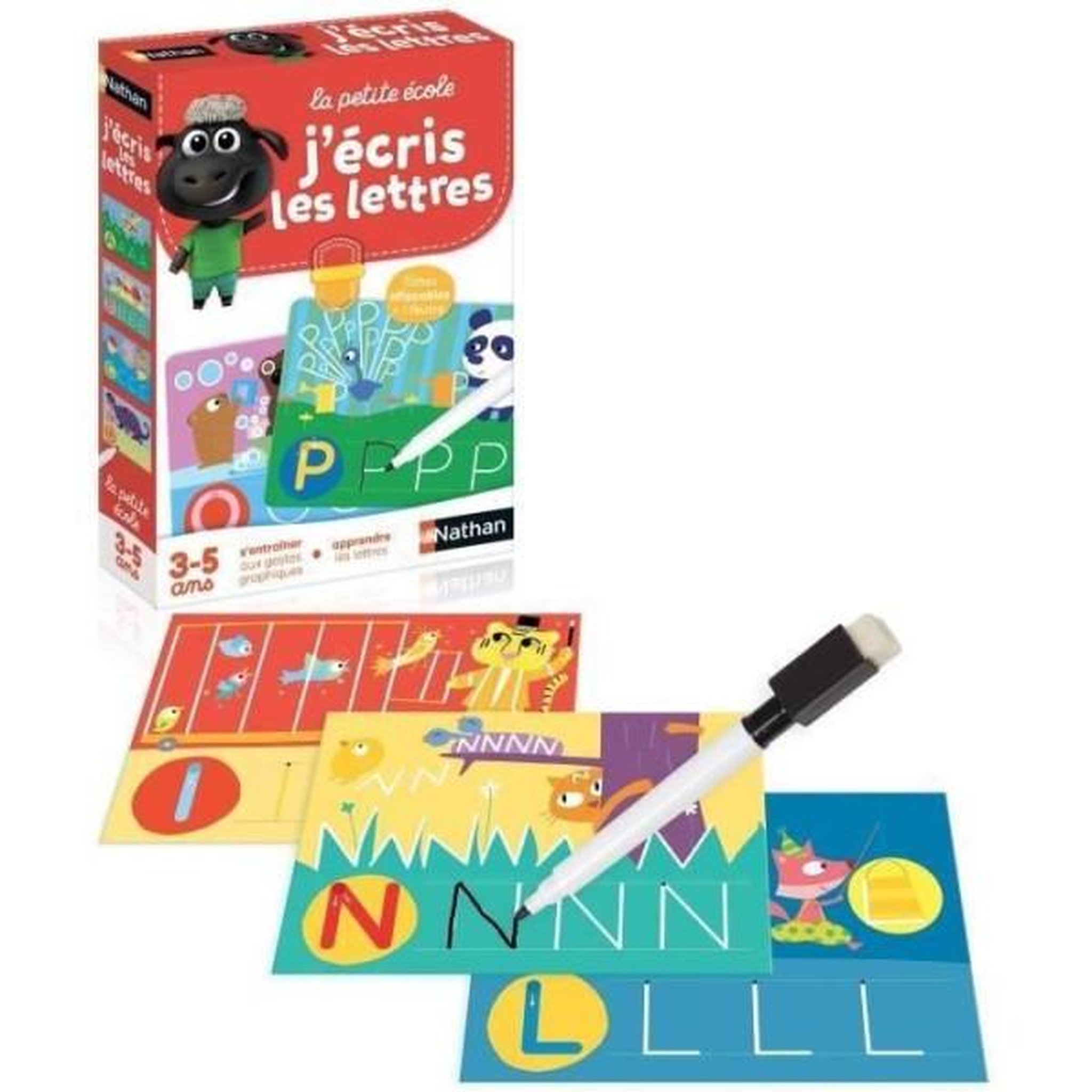 Voir la diapositive 2 : Nathan Jeu éducatif - NATHAN - La Petite Ecole - J'écris les Lettres - Apprentissage progressif - Effaçable