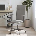 VIDAXL Chaise de bureau reglable en hauteur gris fonce tissu