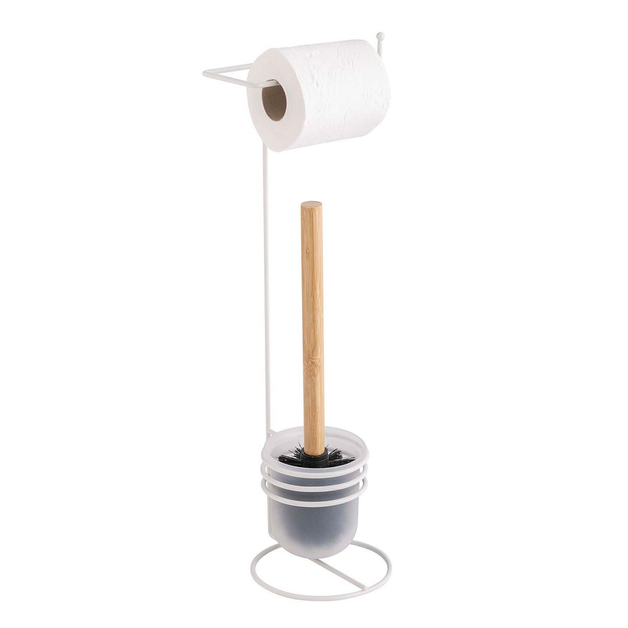 Voir la diapositive 2 : Douceur d'Intérieur Brosse wc avec dérouleur papier  filano  53cm blanc