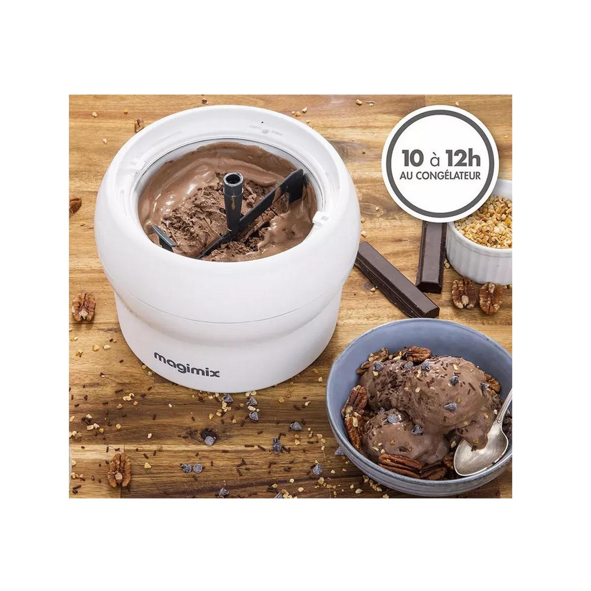 Voir la diapositive 3 : MAGIMIX Sorbetière 1.1l blanc - 11660