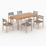 Rendez vous déco Table et chaises de jardin en bois de teck massif 6 personnes-Kora