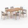 Voir la diapositive 1 : Rendez vous déco Table et chaises de jardin en bois de teck massif 6 personnes-Kora
