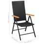 Voir la diapositive 6 : VIDAXL Chaises de jardin lot de 4 Resine tressee Noir
