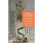 L'ESPRIT ET LA LETTRE. SUR L'INTERPRETATION DES ECRITURES, Agamben Giorgio
