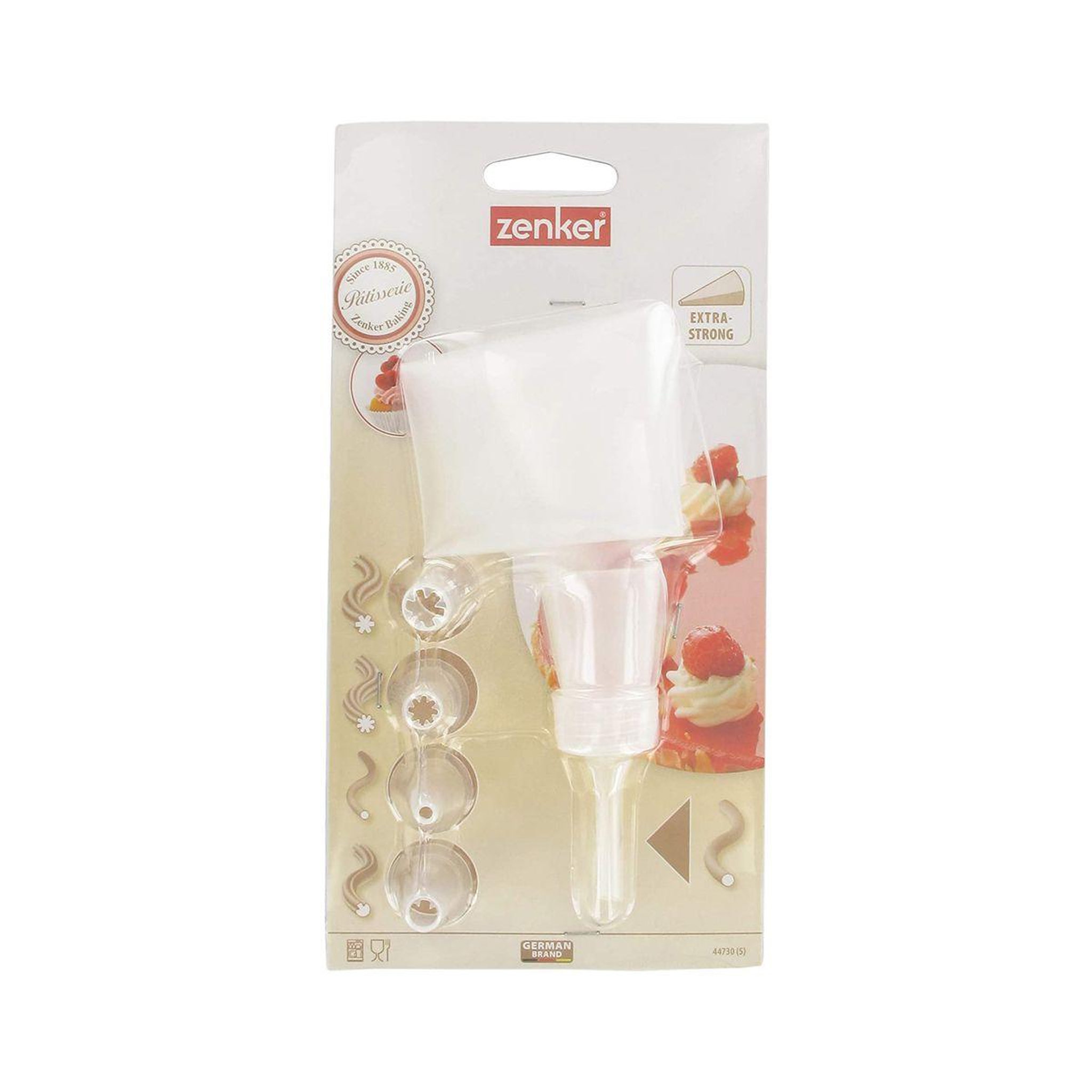 Voir la diapositive 5 : ZENKER Poche à douille et 5 embouts en plastique 28 cm Zenker Smart Pastry