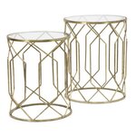 Paris Prix Lot de 2 Tables d'Appoint  Tunis  53cm Or